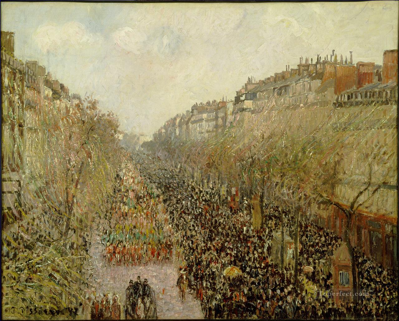 boulevard montmartre mardi gras 1897 Camille Pissarro Oil Paintings